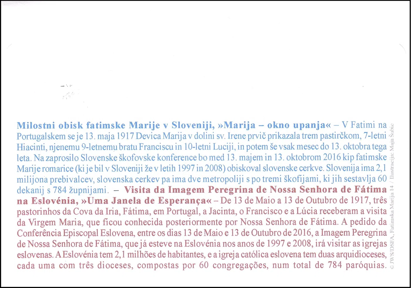 MILOSTNI OBISK FATIMSKE MARIJE